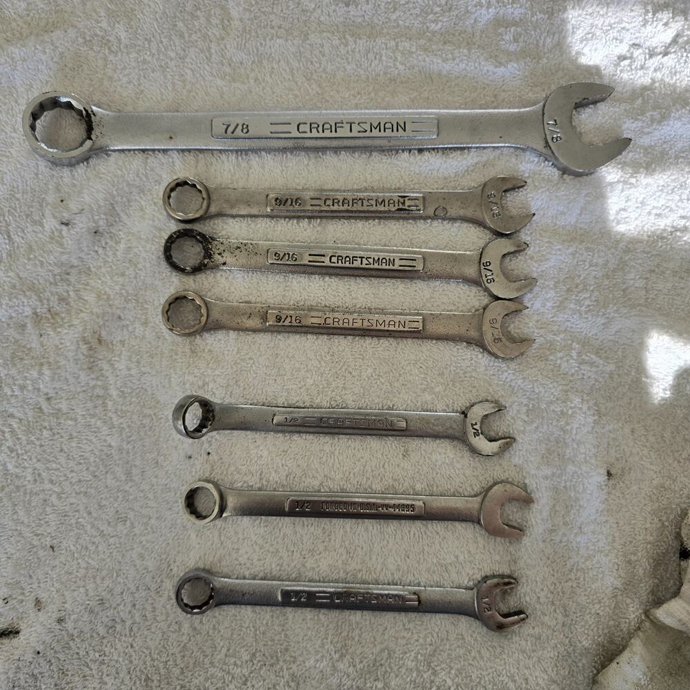 Craftsman SAE Combination Wrench 7 Pieces Forged in USA
